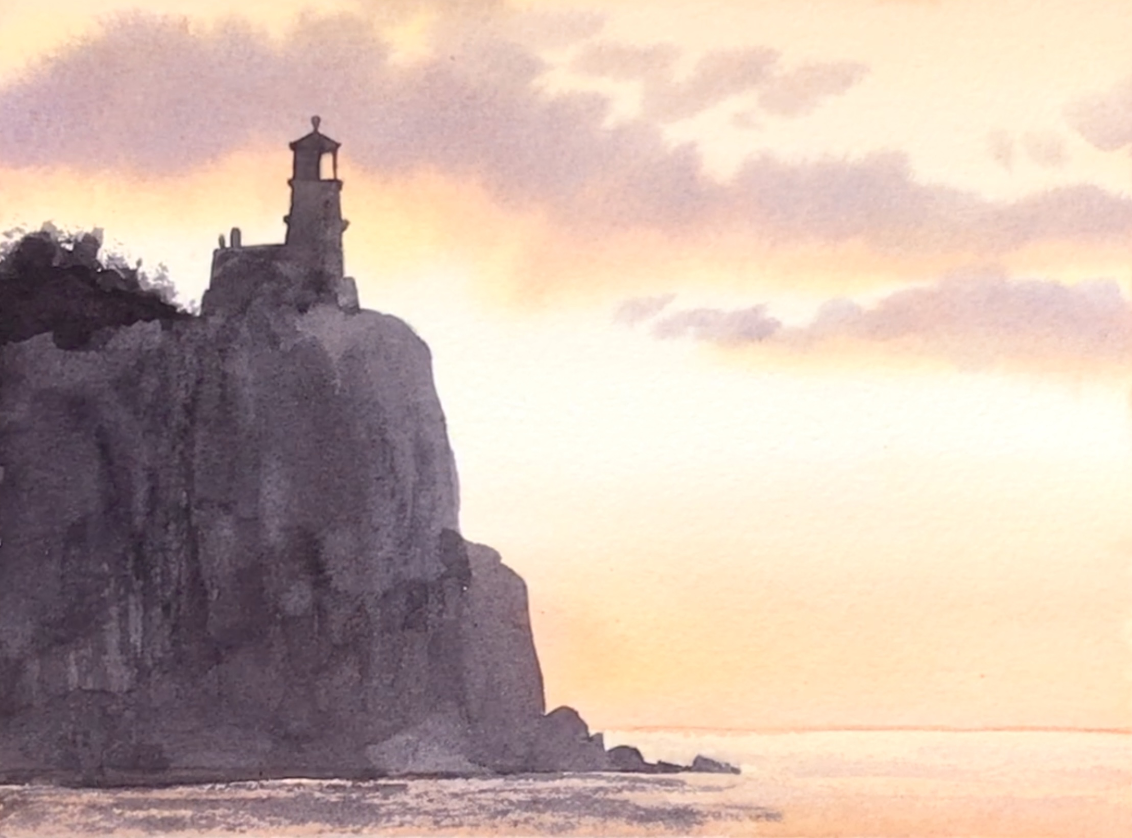 Leuchtturm Aquarell (Lea Joos): Leuchtturm