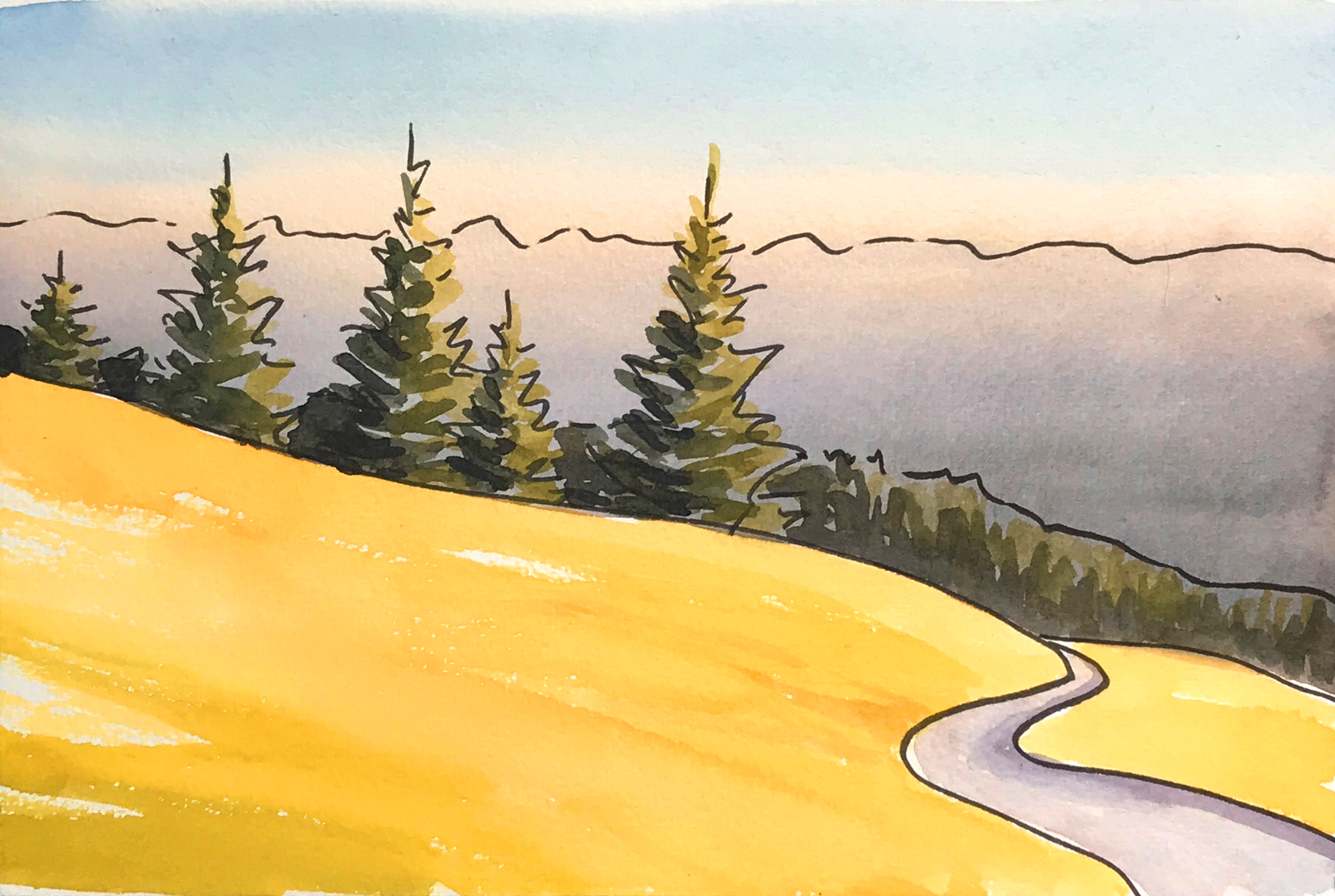 Aquarell (Lea Joos): Bergstimmung