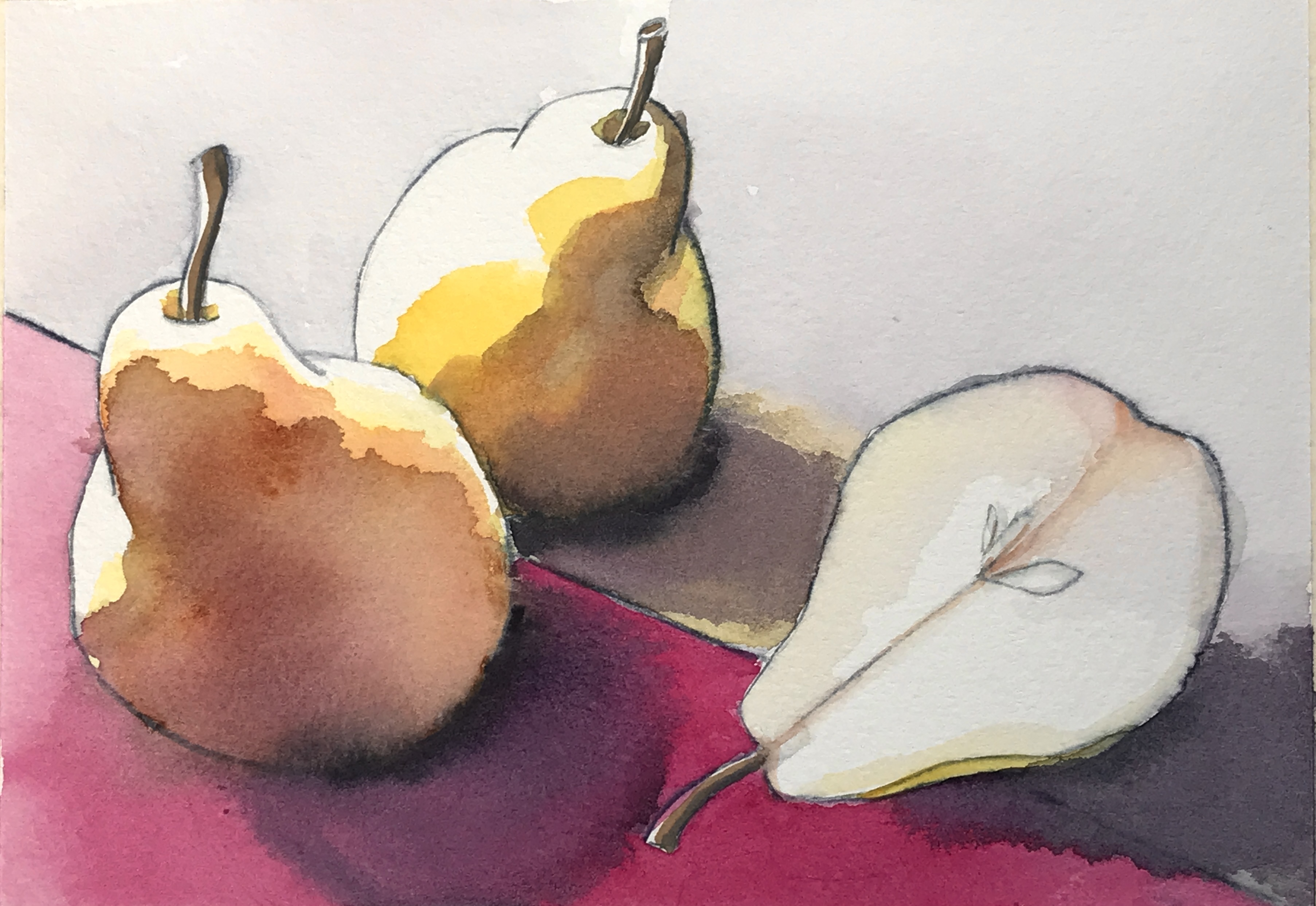 Aquarell (Lea Joos): Birnen