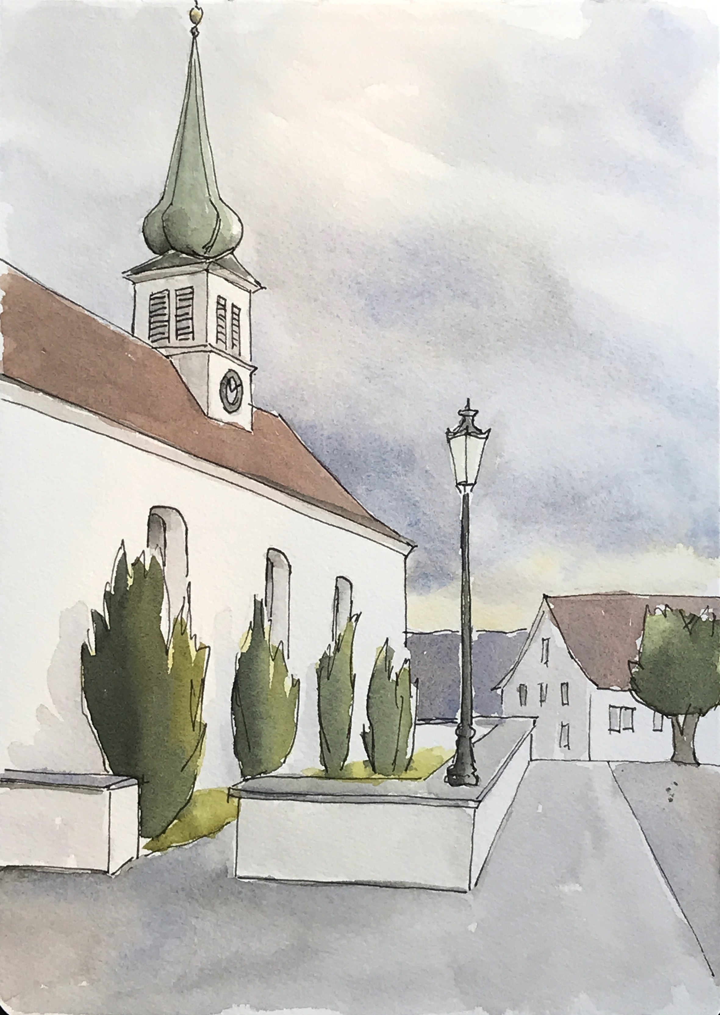 Aquarell (Lea Joos): Wollishofen